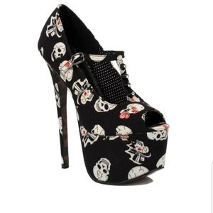  
Bettie Page Open Toe T-strap Stiletto